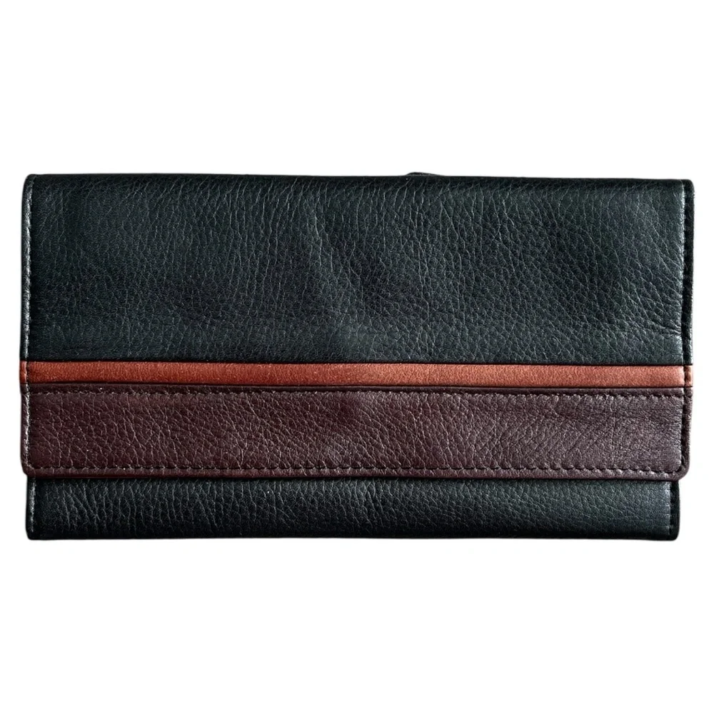 Osgoode Marley Clutch Wallet Black Brown Leather Minimalist Contemporary Quality